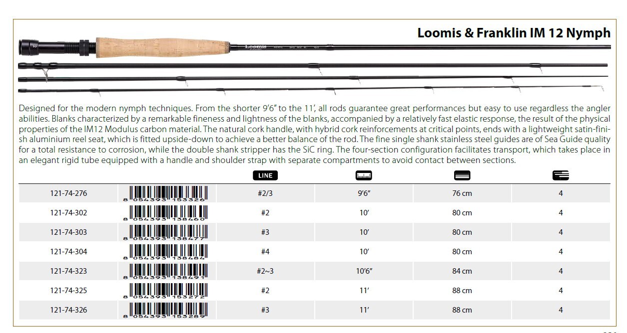 Loomis and Franklin fly rod 3 wt 11 ft for Nymphing with case Brand new 110g wt