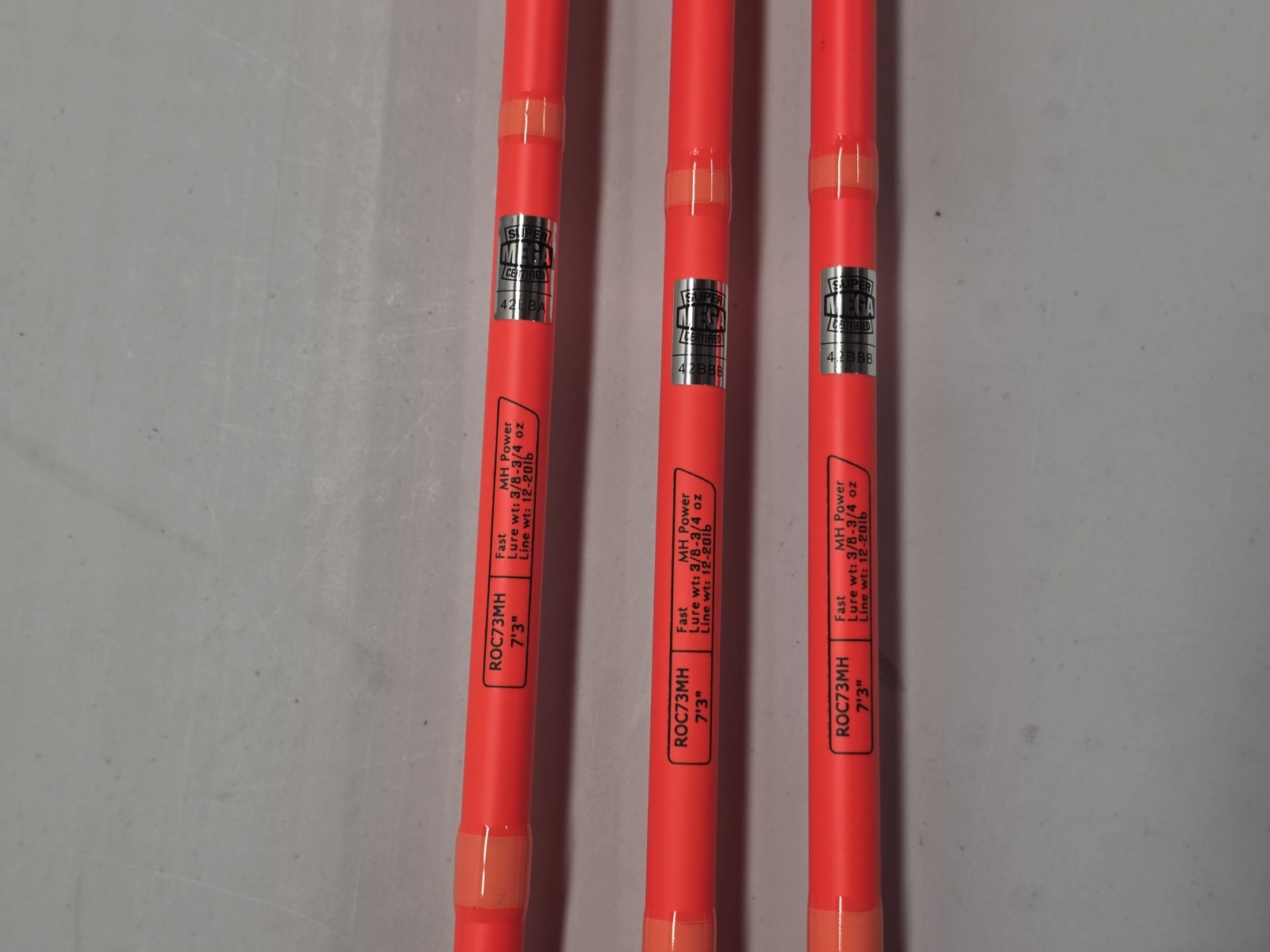 (LOT OF 3) 13 Fishing Radioactive 1 Piece Baitcasting Rods 7’3″ MH Fast