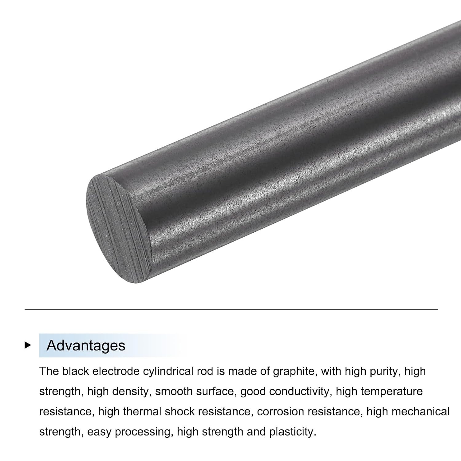 Graphite Rod Stirring Rod Carbon Cylinder Stick 150x10mm Black for Crucibles