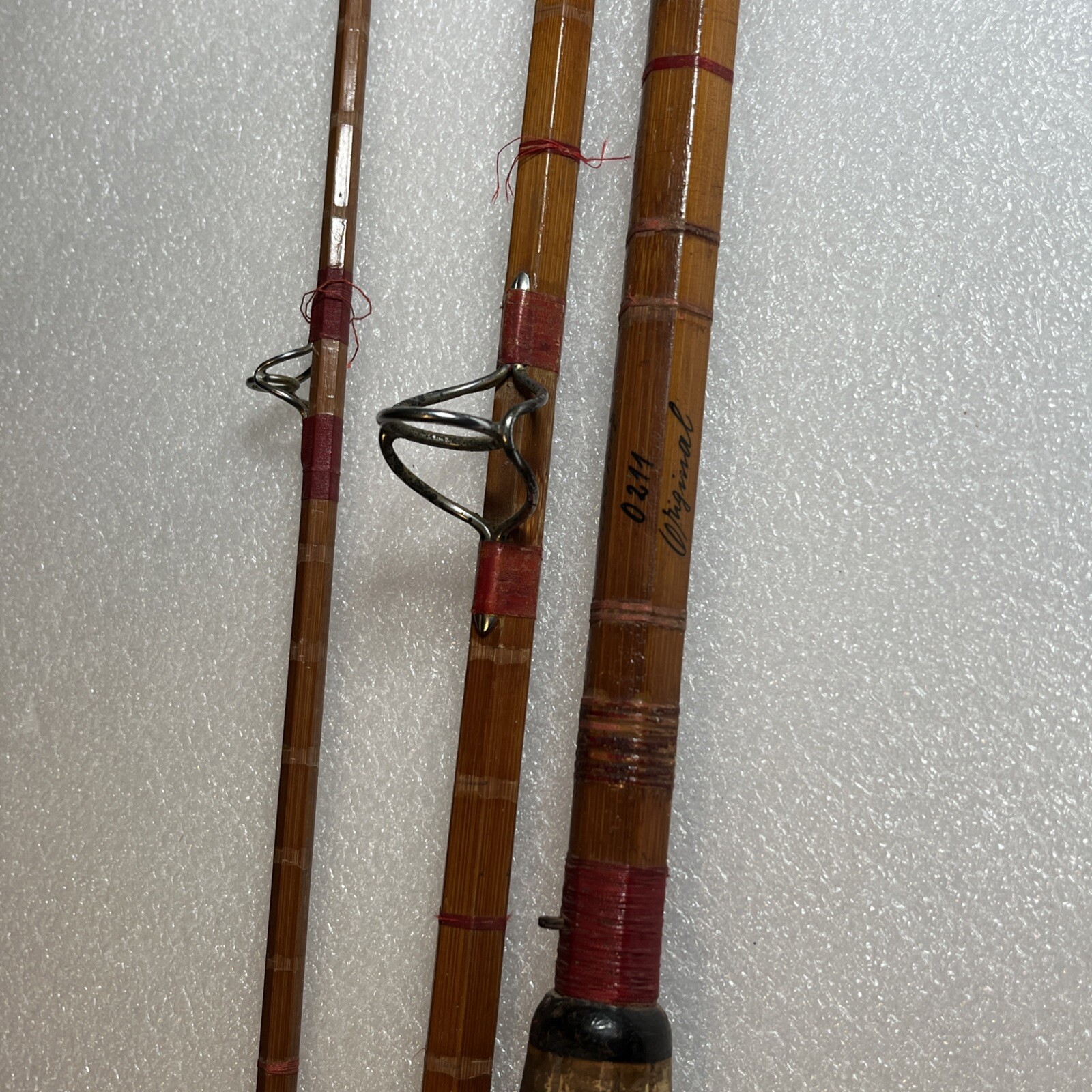 Vintage Noris Original 0211 Wood Fishing Pole 3 Sections 5’ Each Total 14’ 7”