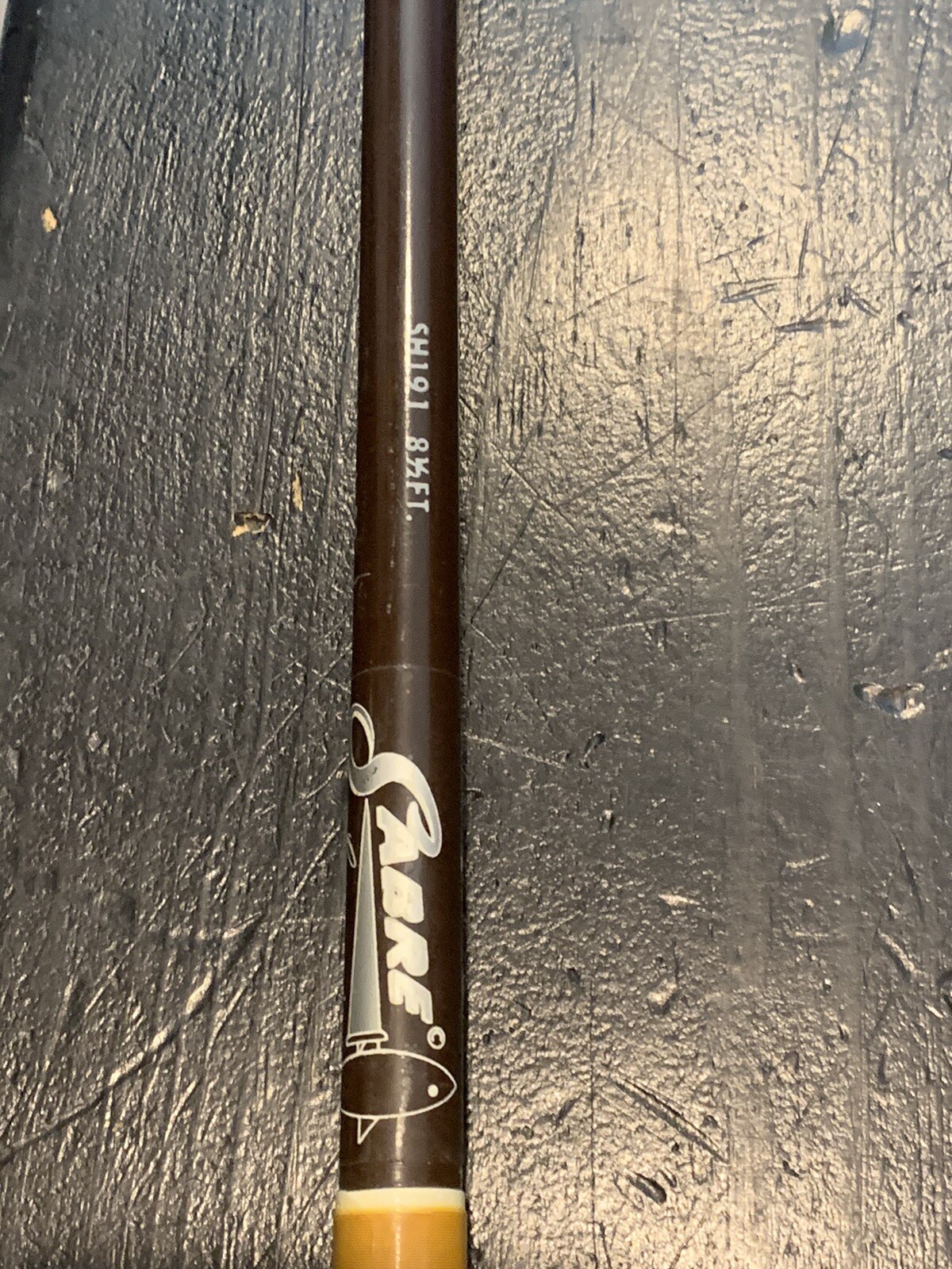 Vintage SABRE Custom Made Nypoxy SH 191 8 1/2′ Surf Spinning Rod 2 Pc RARE!!