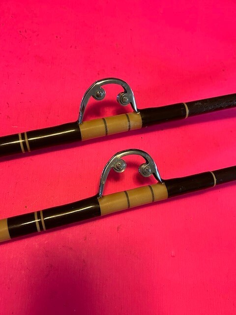 VINTAGE CUSTOM BUILT 7 FOOT IGFA 20 OR 30 POUND CLASS FISHING RODS MATCHING PAIR
