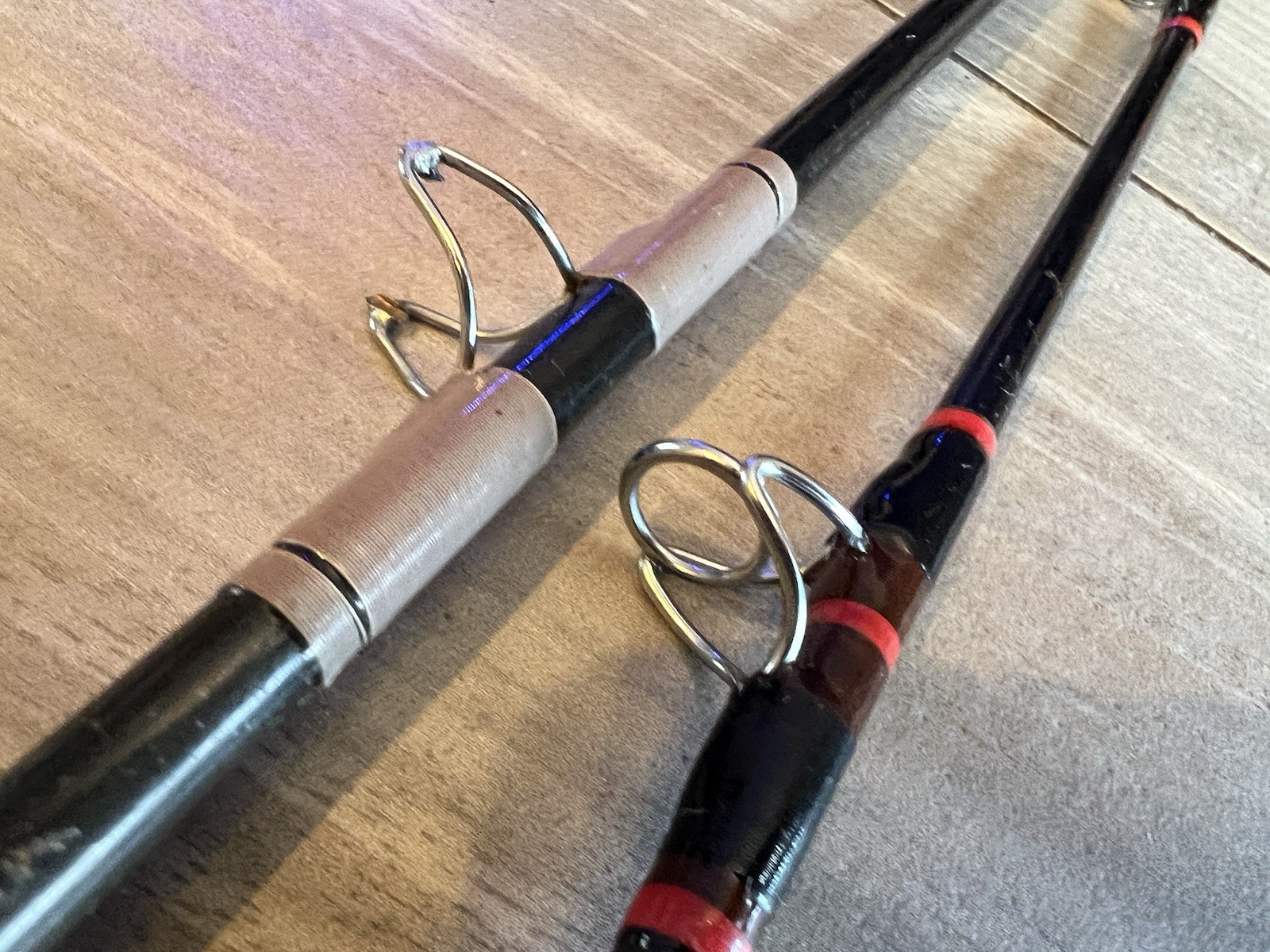 Lot of 2 Vtg Casting Fishing Rods Bass Pro Shops & Custom w/ Lews Fuji Speed Fit