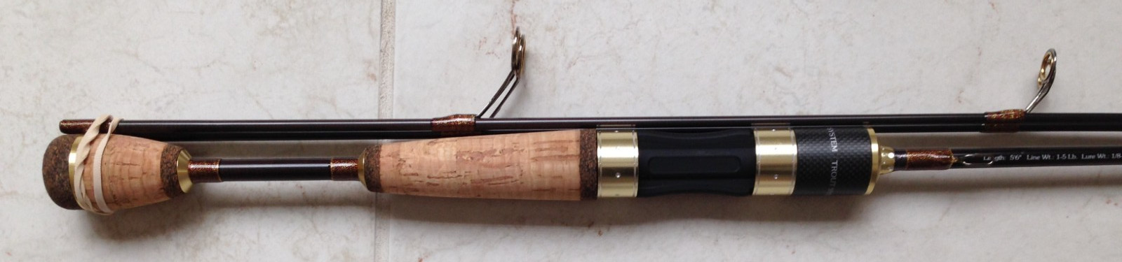 High modulus Graphite Trout Spin Rod – 2 section 6’0″ – Light Guides -New