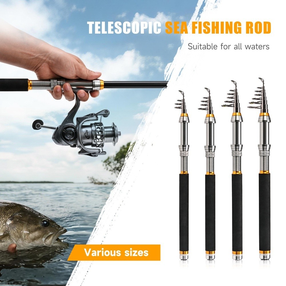 Carbon Fiber Telescopic Rod 1.8m 2.1m 2.4m 2.7m for Saltwater Fishing Casting