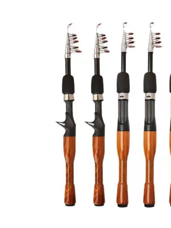 Mini Fishing Spinning Casting Rod 1.3-1.8m Telescopic Carbon Fiber Pole Sea Bass