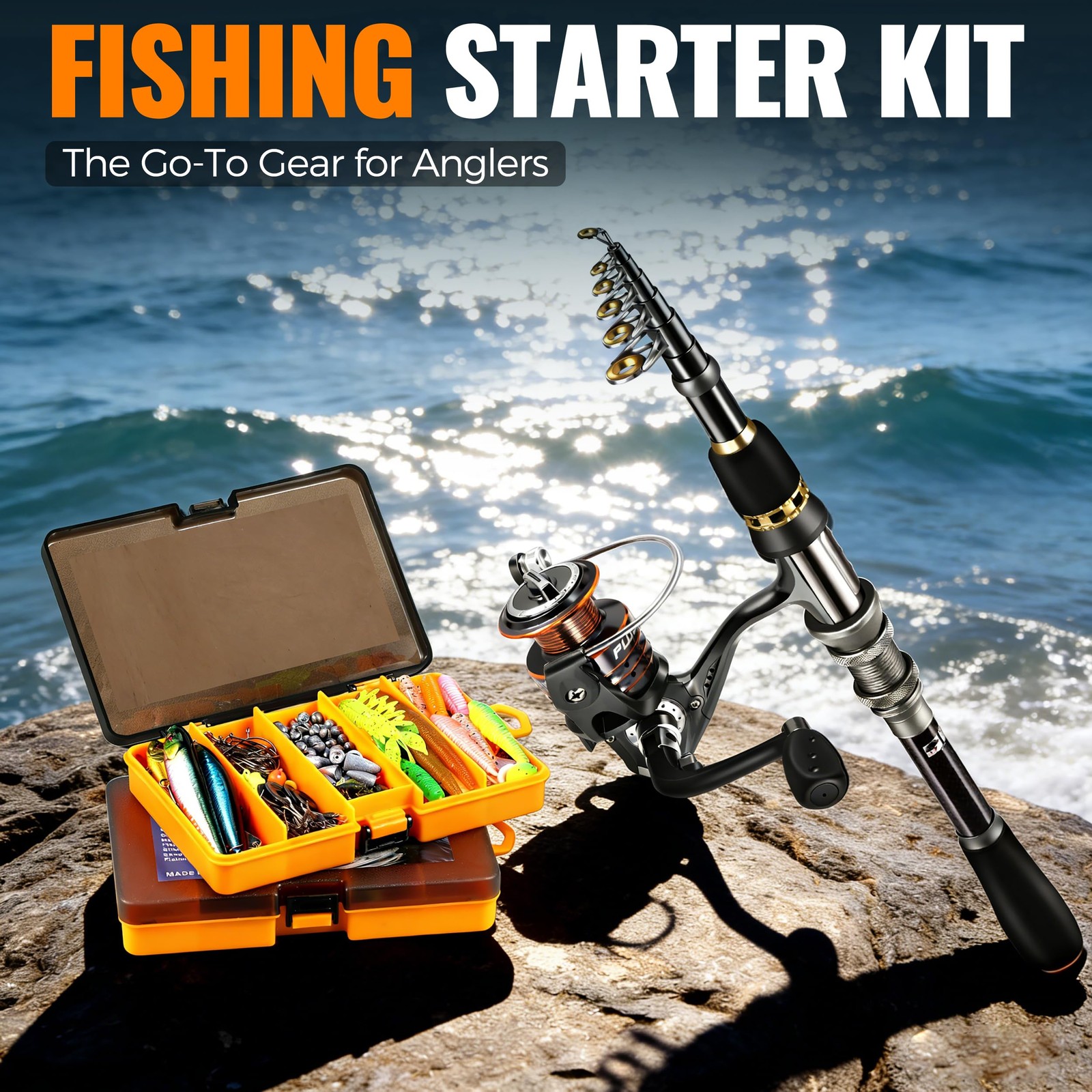 Fishing Rod with 137PCS Lures, Starter Fishing Kit with Fishing Rod and Reel …