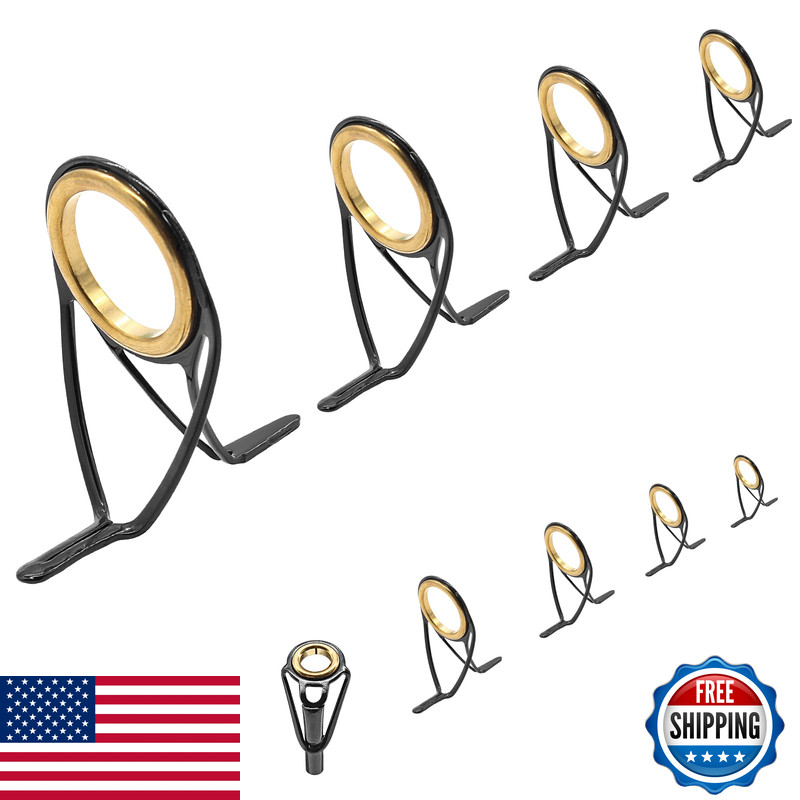 Litoexpe 9 Pieces Fishing Rod Repair Kit Double Legs Fishing Rod Guides Rings