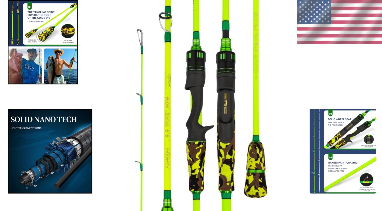 Advanced Solid Nano Tech 6.6′ Jigging Rod for Saltwater Fishing Enthusiasts