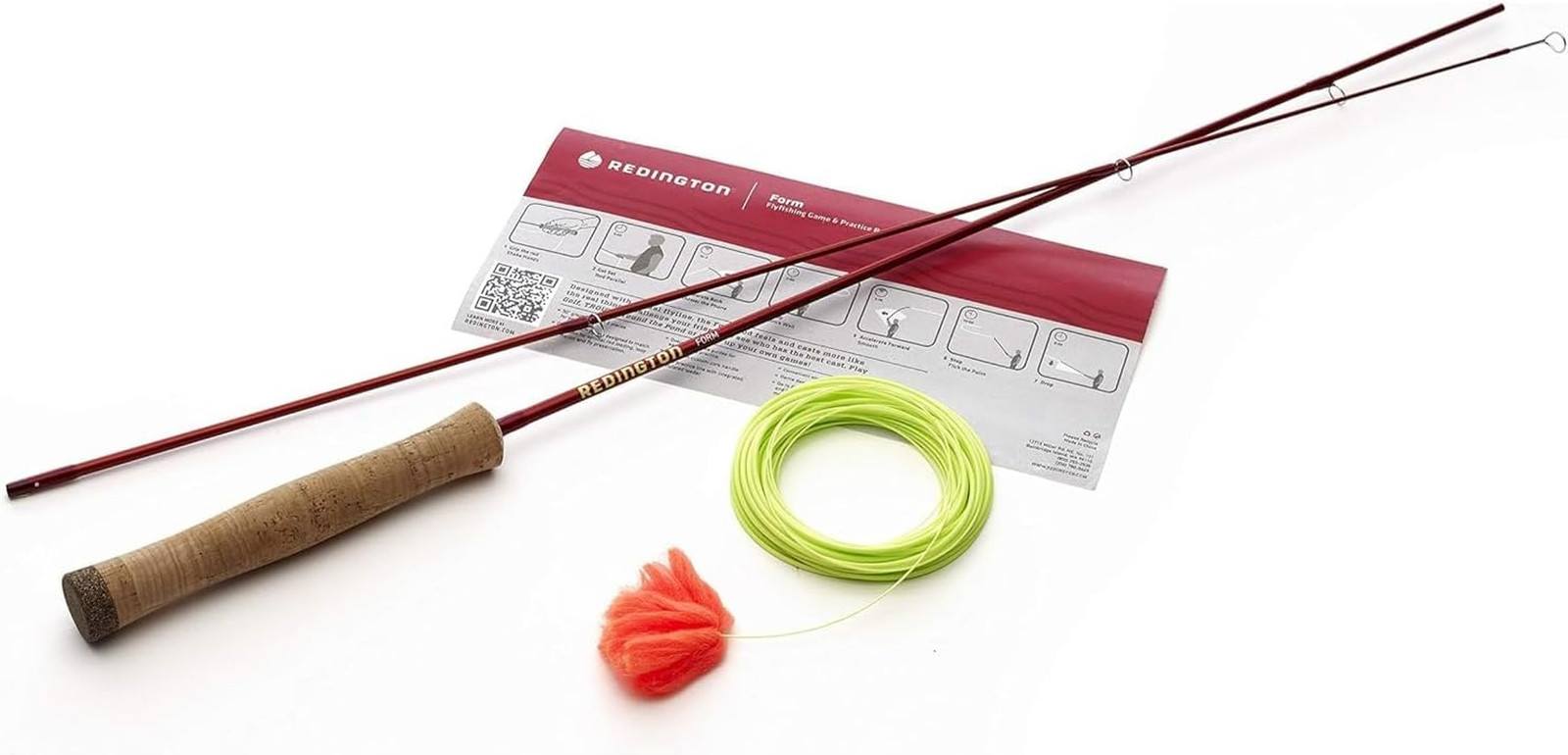 4’2″ Practice Fly Casting Game Rod w/ Line – Lava Color | Beginner Training Rod