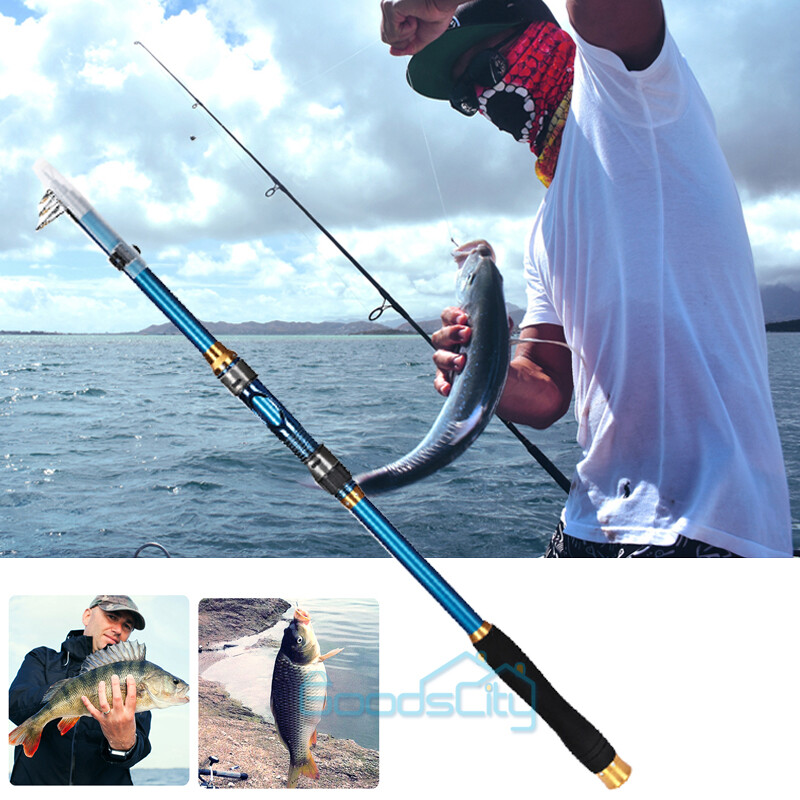 USA Telescopic Fishing Rod Pole Heavy Duty Carbon Fiber Sea Saltwater Freshwater
