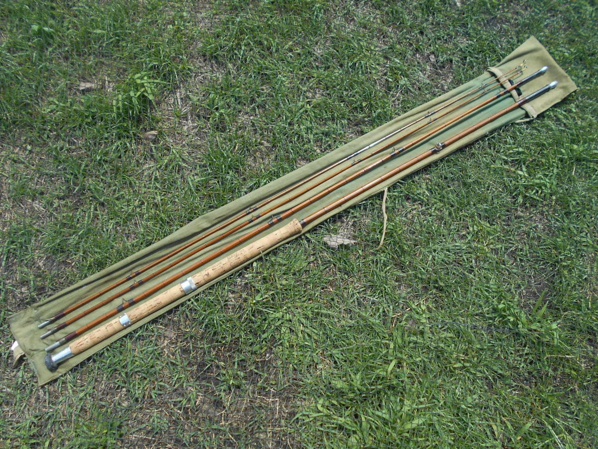 HARDY Bamboo Rod Double Handle 12’7″ 2 Tip Arthur Wood Fly Rod Fishing