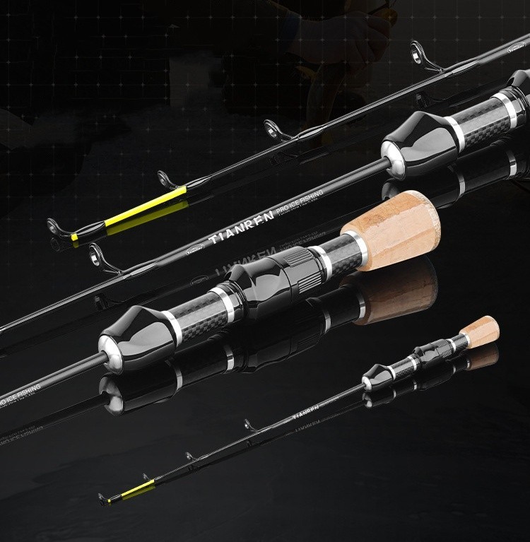 Portable Ice Fishing Rod Ultra-light Short Section 47cm 57cm 67cm Winter Rods