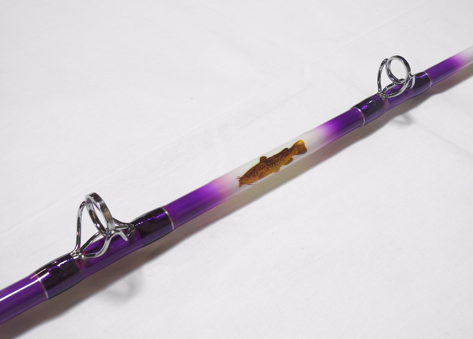 7’6″ 1PC Catfish Casting Rod Purple Overspray