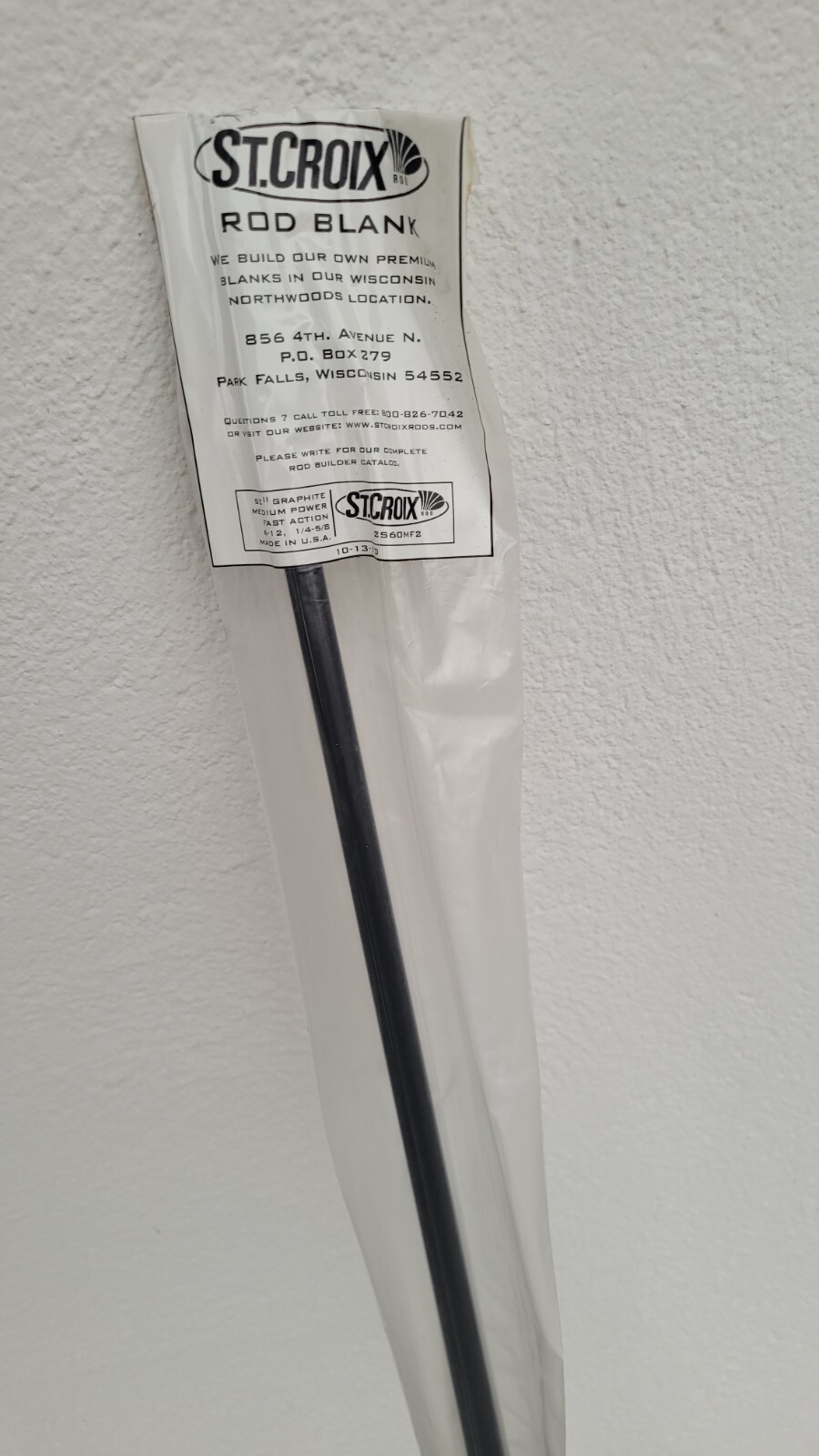 St Croix Blank 6′ 1/4-5/8 Raw Rod 2s60mf2 Self-Build Fishing Rod