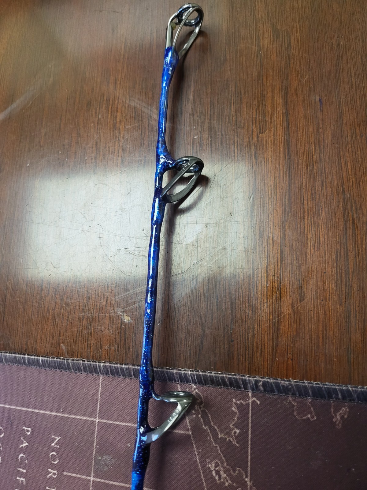 Custom Fishing Rod with Real Alligator Skin Grips and Awesome Paint Job