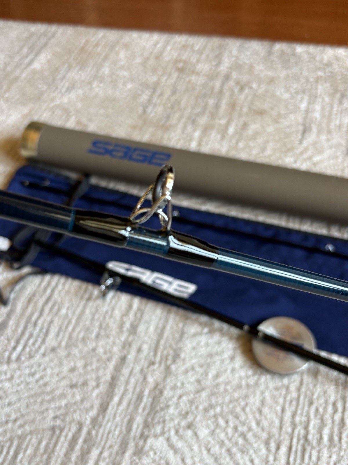 Sage RPLXi 1290-3 Graphite III Fly Rod 9’ 12wt 3pc w Tube Sock USA