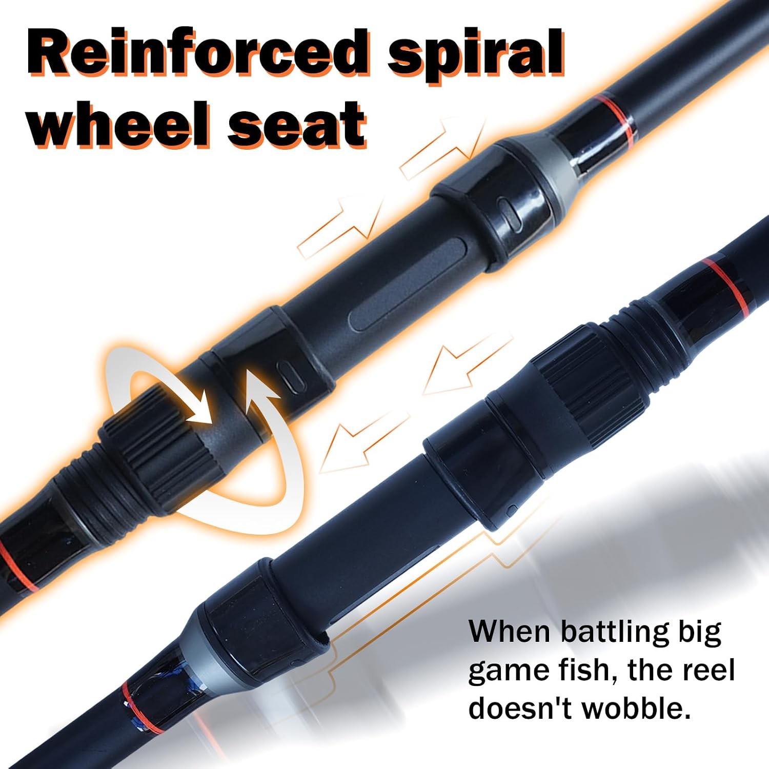 Surf Fishing Rod 9’/10’/11’/12′ Carbon Fiber Graphite Spinning Rod 3-Piece