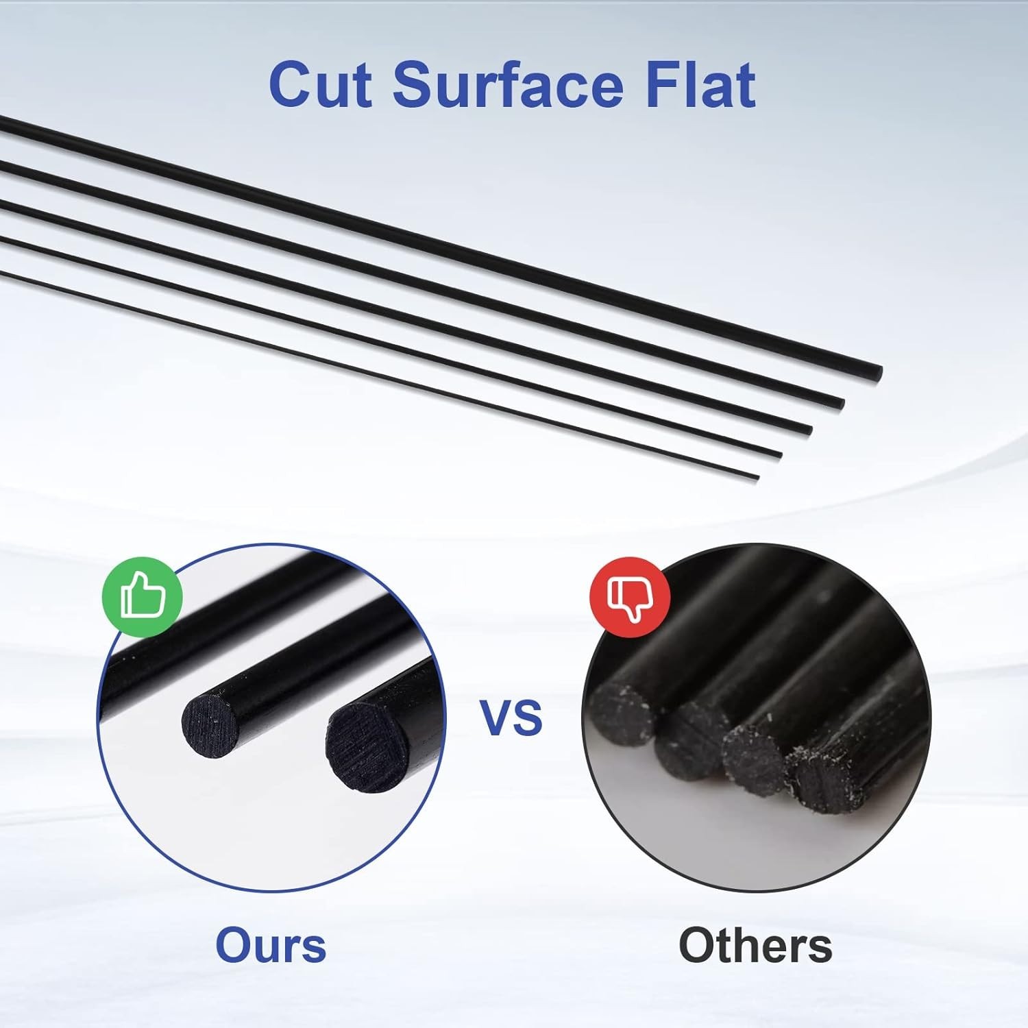 Strong & Lightweight Carbon Fiber Rods 3x420mm – Ideal for RC Projects 10 Pcs