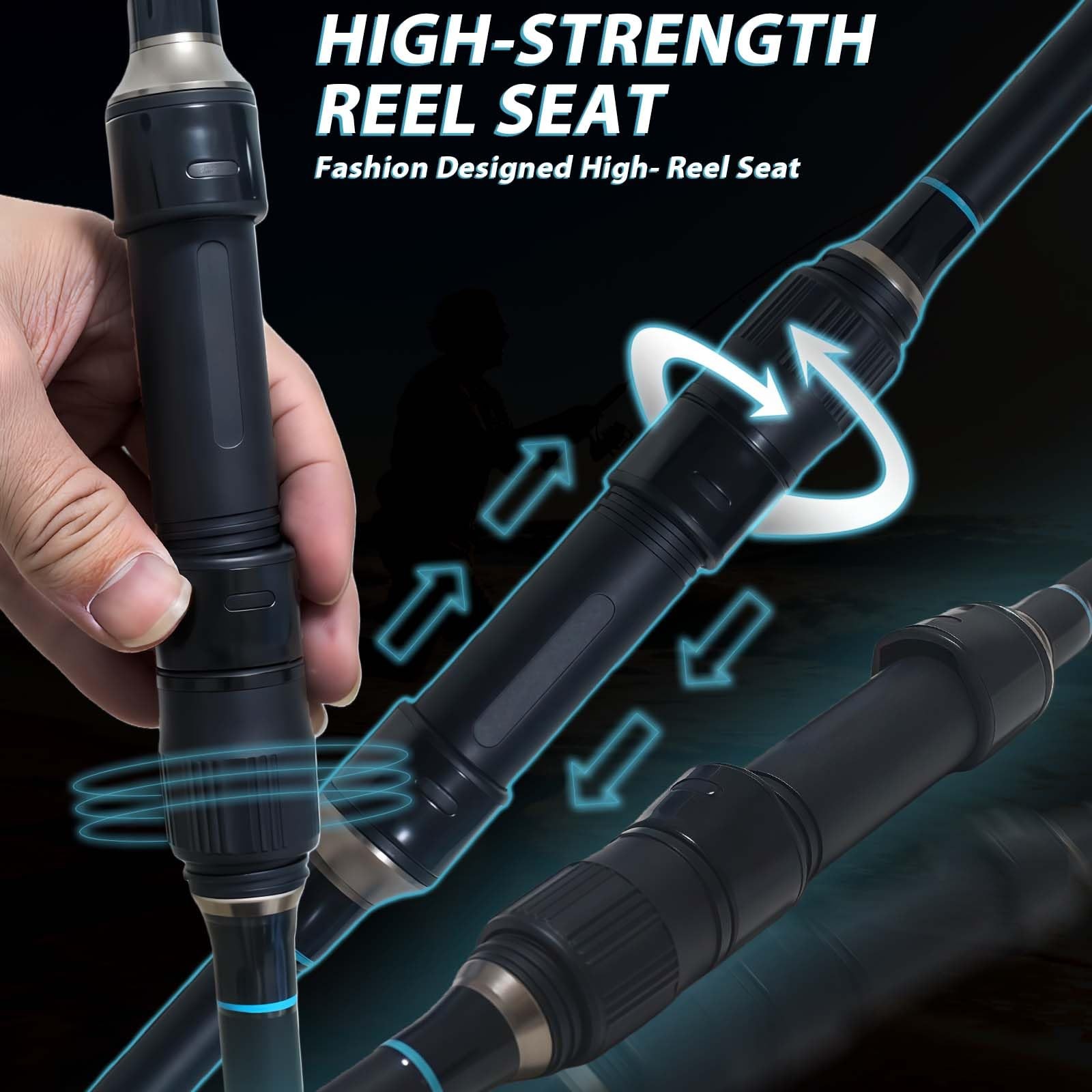 Kingkatch Surf Spinning Fishing Rod 9/10/11/12 3-Piece Carbon Fiber Saltwater