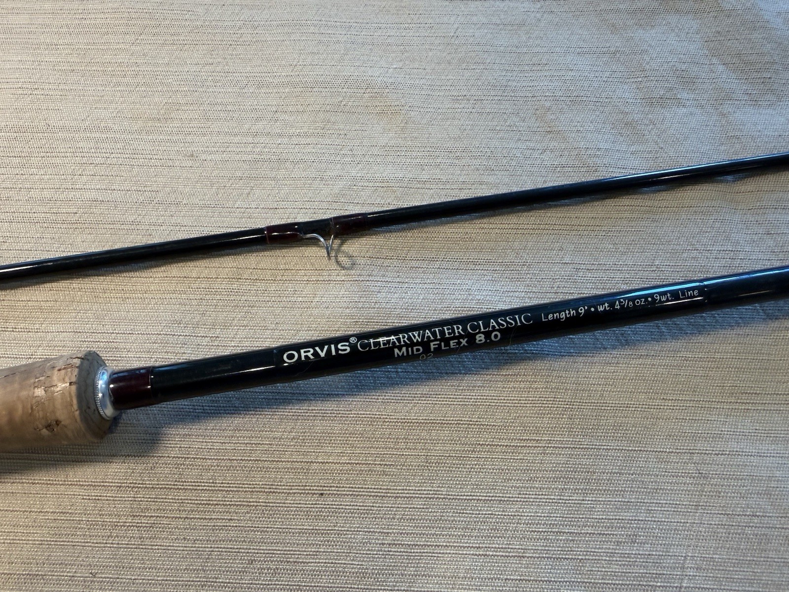 Orvis 2 Piece Clearwater 9 WT 9 ft Fly Fishing Rod Black Cork Handle No Case