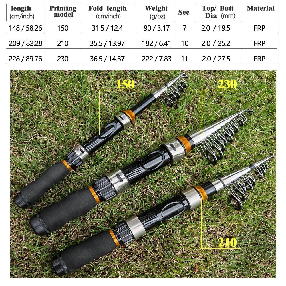 JOSBY Telescopic Fishing Rod 1.5M 2.1M 2.3M Carbon Fiber Portable Travel Fishing