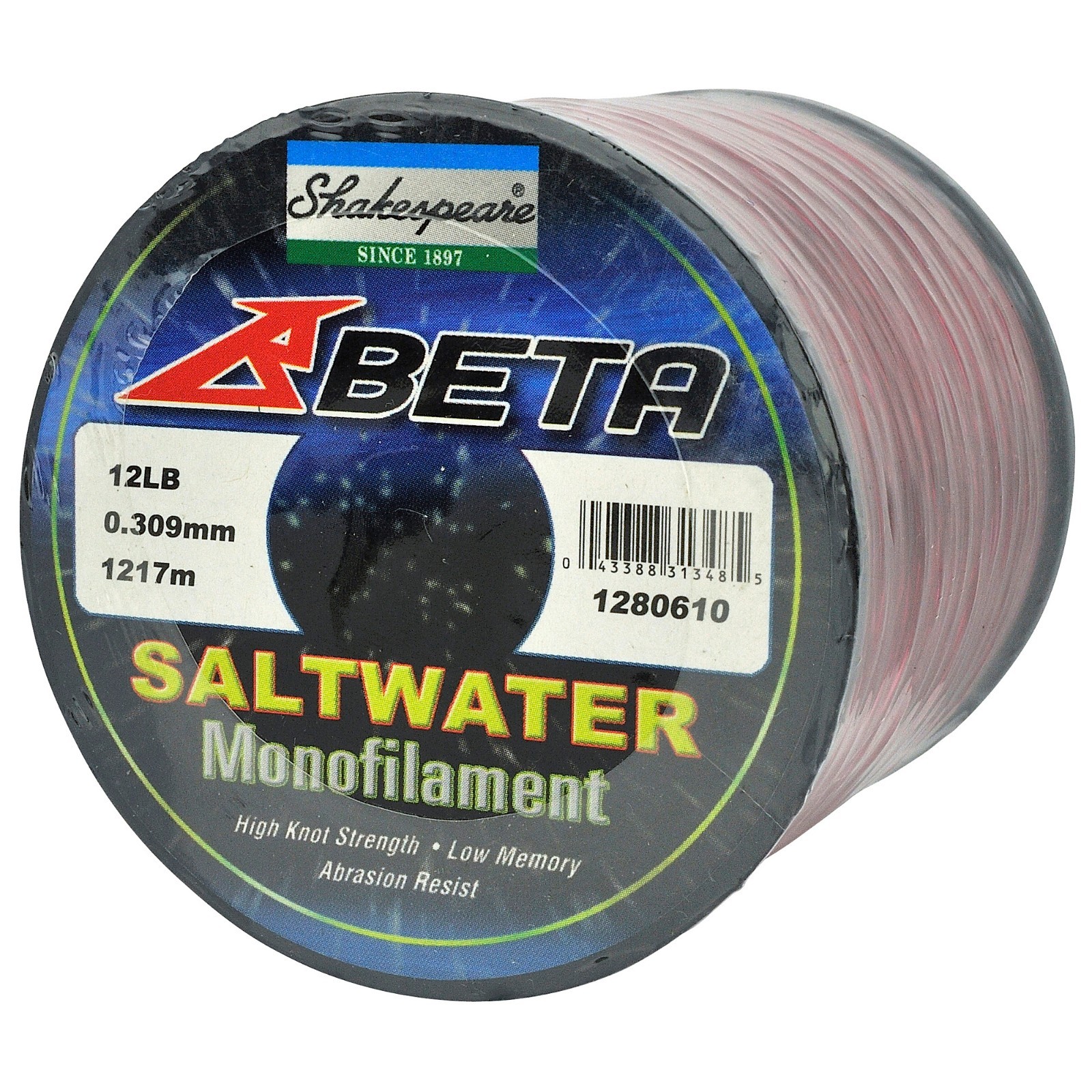 Bulk Spool Shakespeare Beta Sea Fishing Line Red 10 or 12lb for Beach Boat Reel