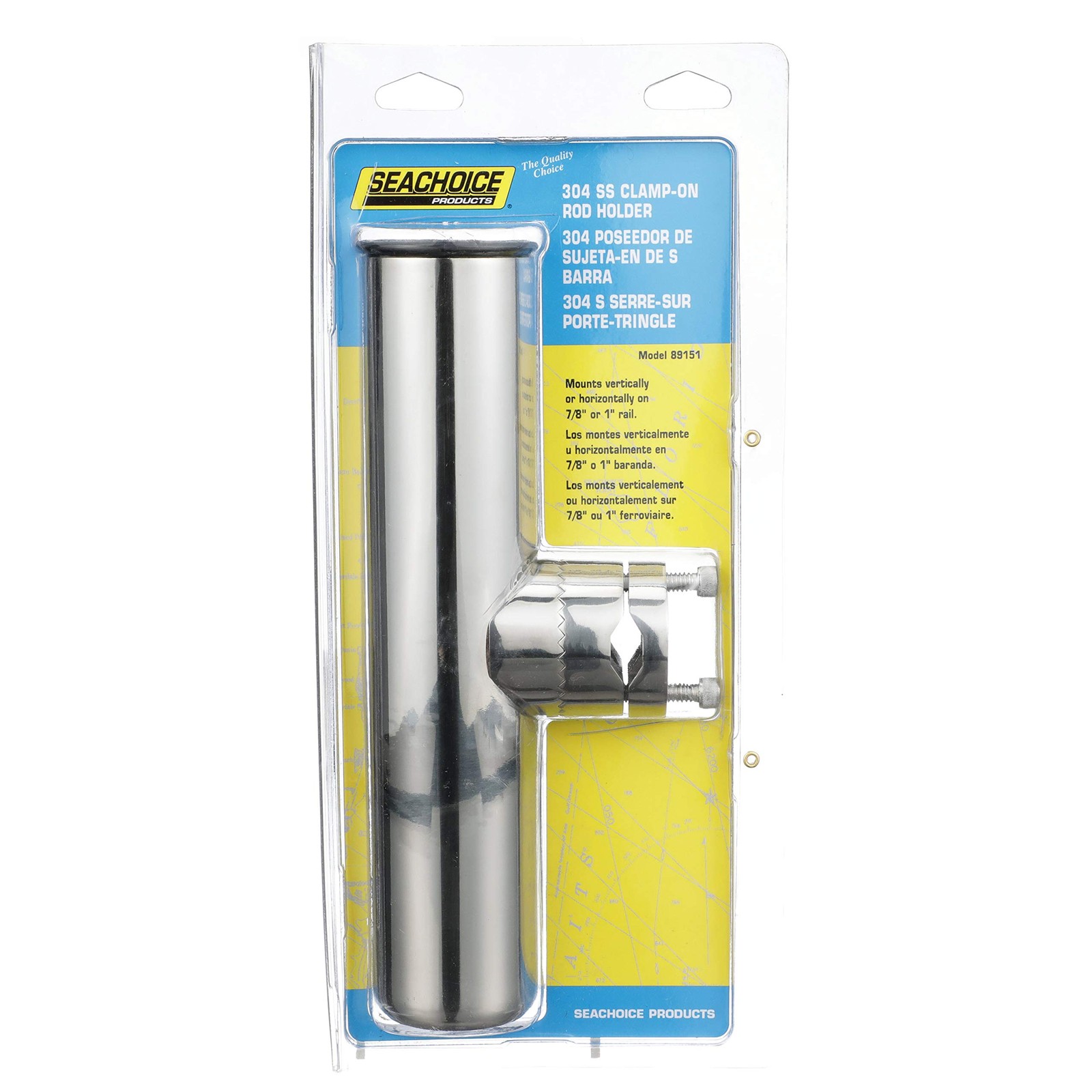 Seachoice Clamp-On Fishing Rod Holder 9 In. Stainless Steel 89151