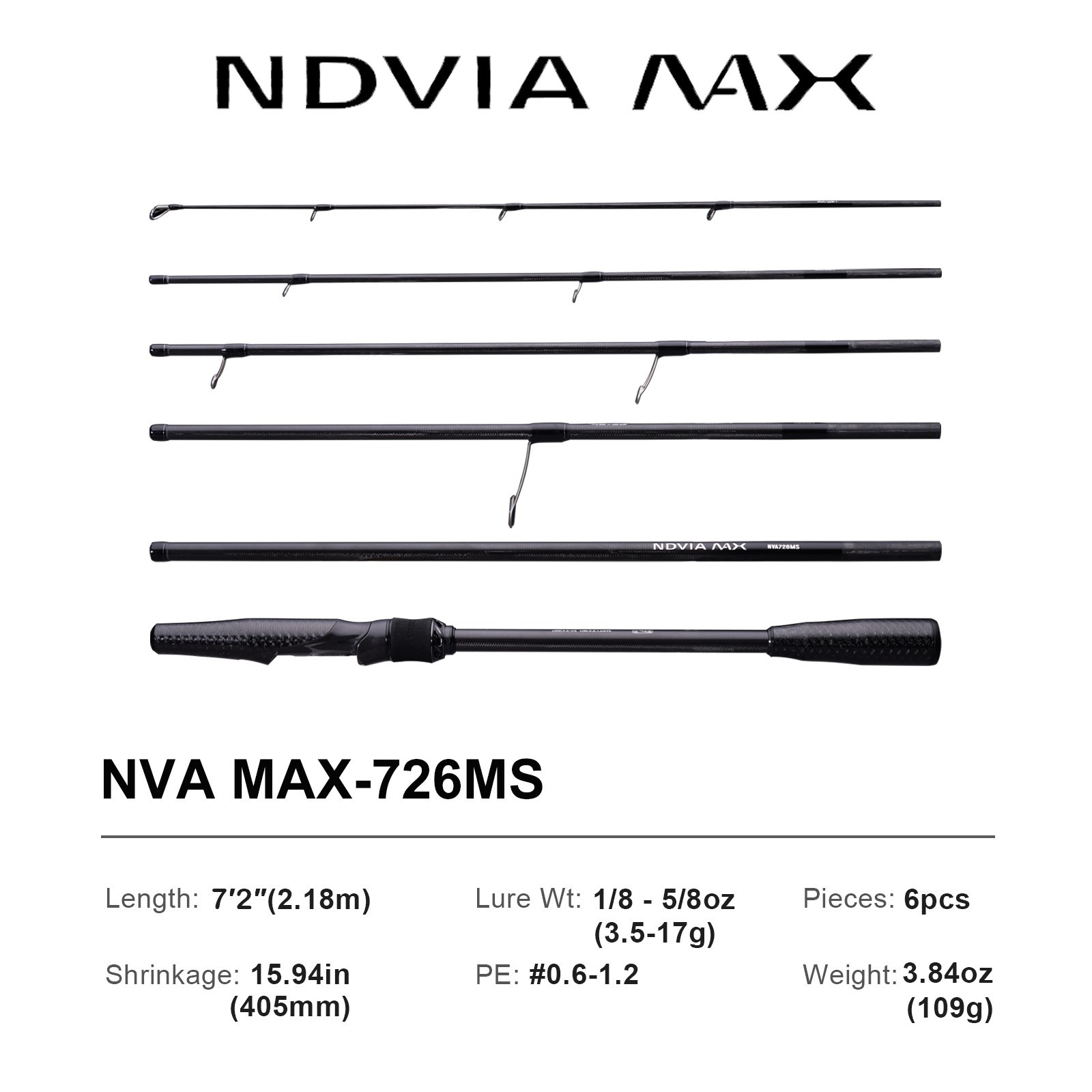 PURELURE NDVIA MAX Travel Ajing Eging Fishing Rod Cast/Spin 6-Piece 6’0″-7’6″