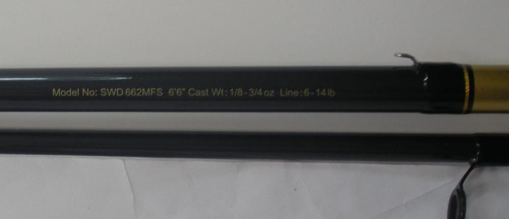 Daiwa SWD662MFS Sweepfire Spinning Rod 2 pc Med Action Line Wt 8-14LB