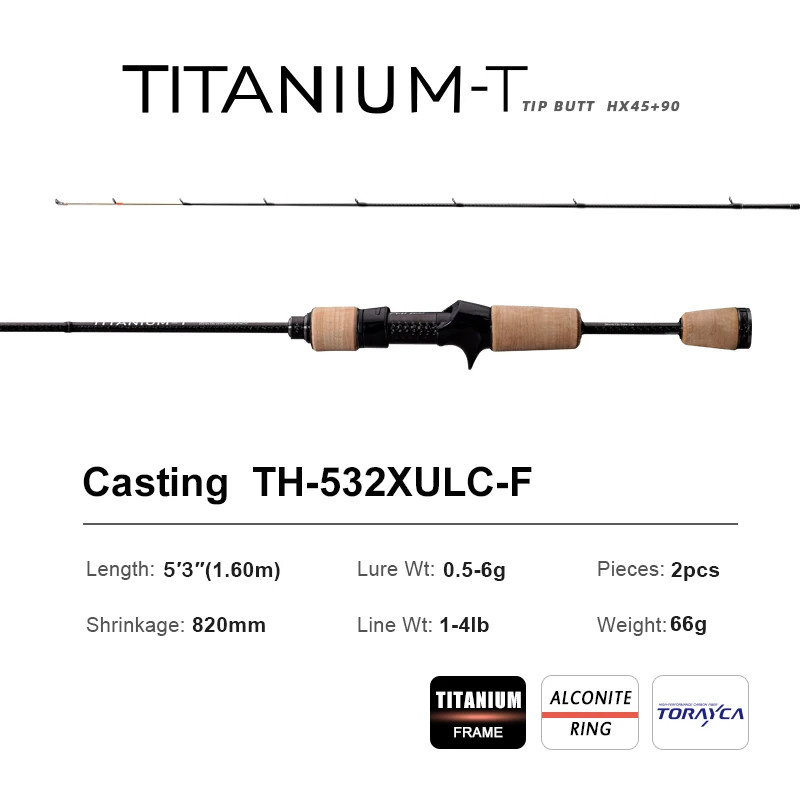 PURELURE Titanium-T XUL BFS Fishing Rod 5-6ft 0.5-6g Ultra Light Trout Bass