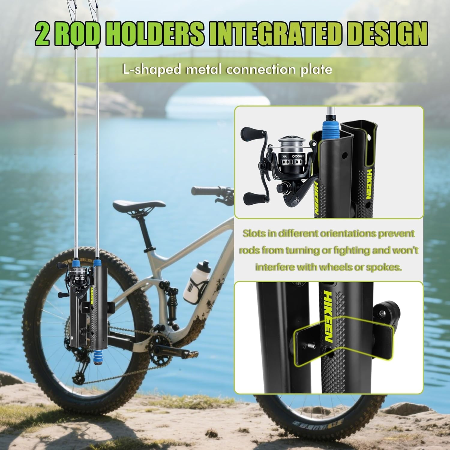 Fishing Rod Holder for Bike,Secures Fishing Pole to Bicycle,Rod Rack for Bicycle