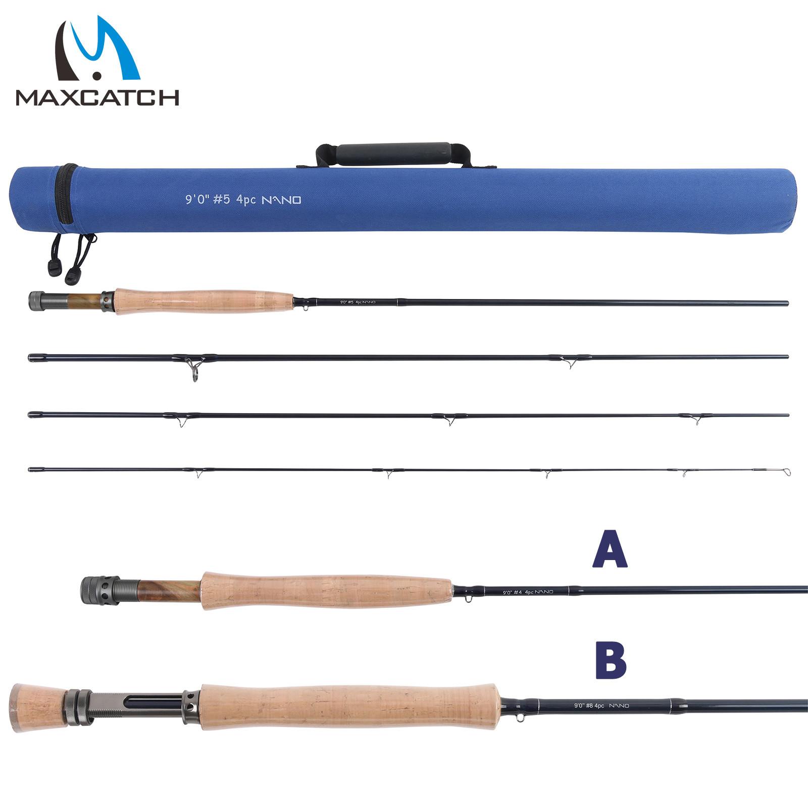 Maxcatch Fly Fishing Rods Nano -3/4/5/6/7/8WT IM12 NANO Technology Construction