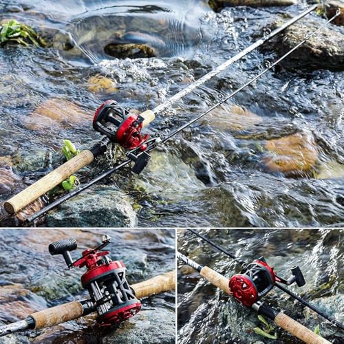 Fiberglass Fishing Rod Combo with Conventional Reel – Durable P-Cork Rod
