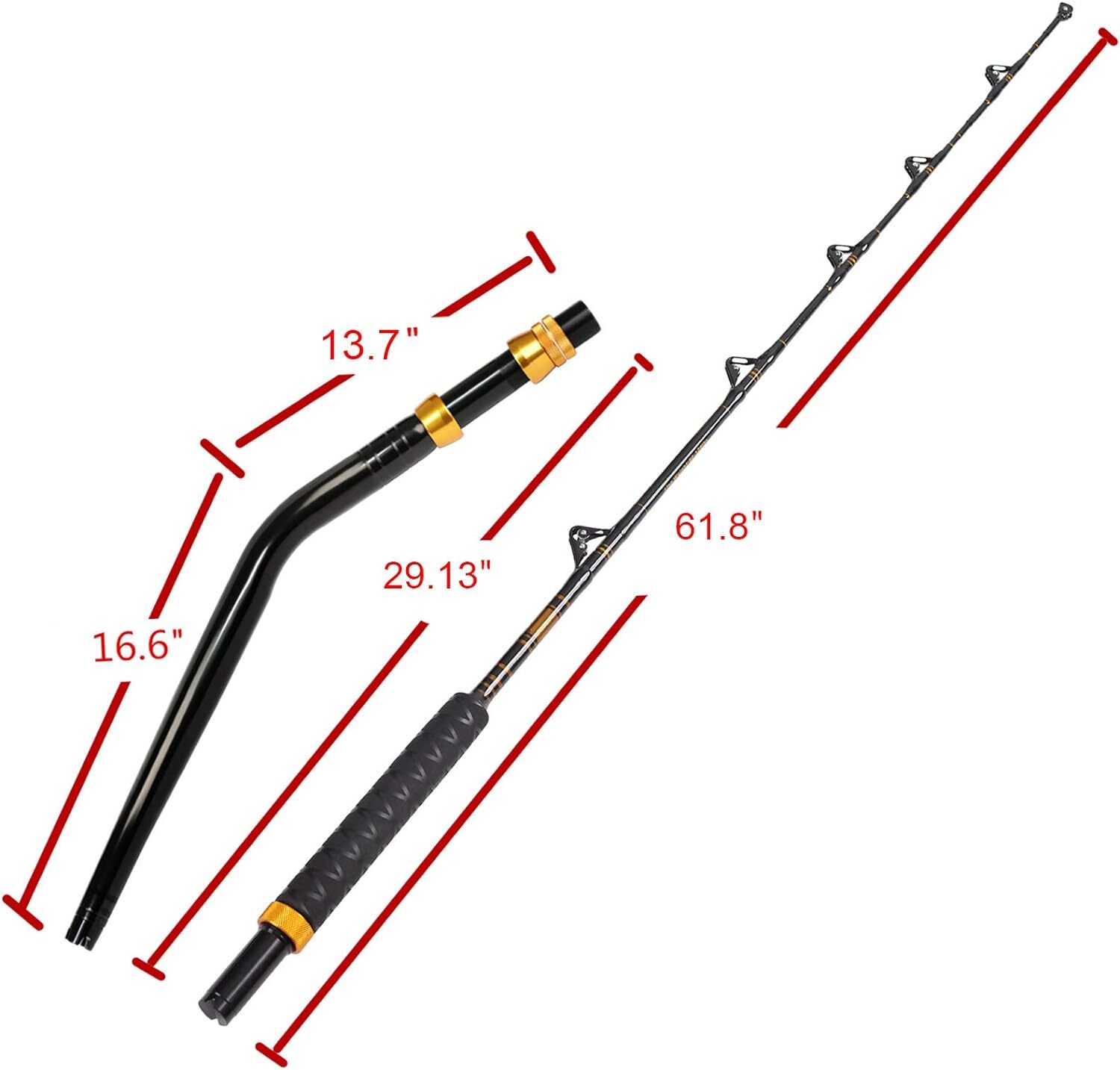 Bent/Straight Butt Trolling Rod 2PC Saltwater Offshore Roller Boat Fishing Pole