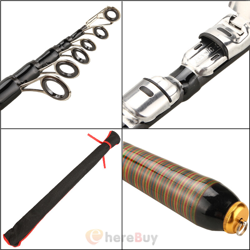 Telescopic Fishing Rod Carbon Fiber, Travel Fishing Rod for Bass Trout Fishing