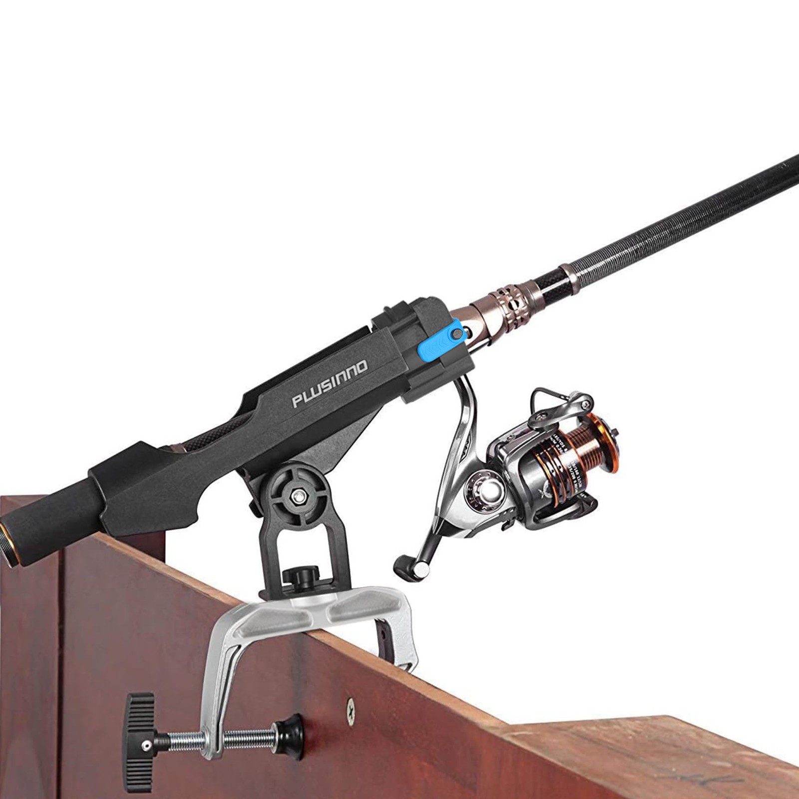 Plusinno Fishing Boat Rods Holder Large Clamp Opening 360 Degree Adjustable