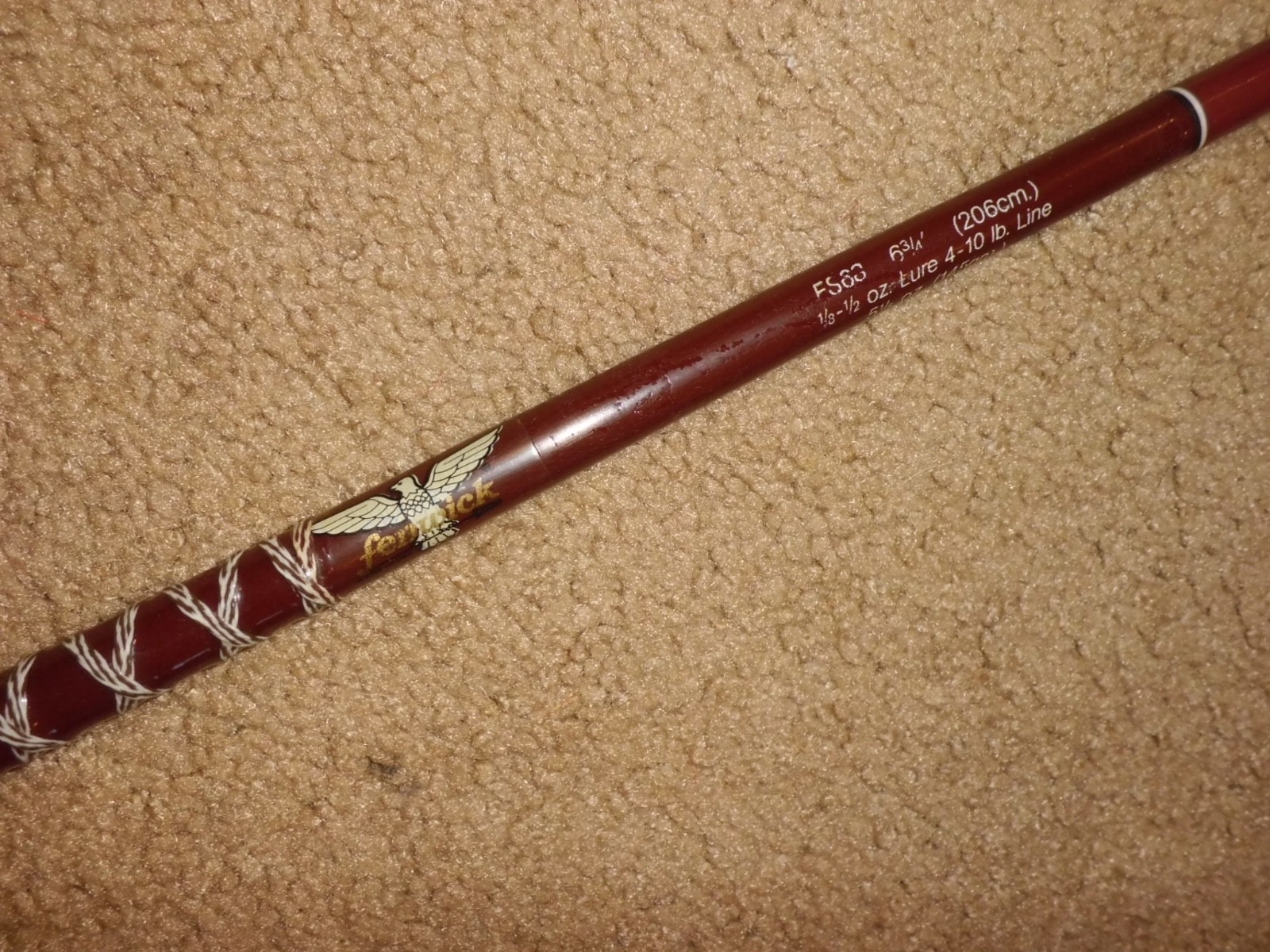 Vintage Fenwick 1 pc FS86 Spinning 6-3/4′ Rod made in USA- 4-10lb test