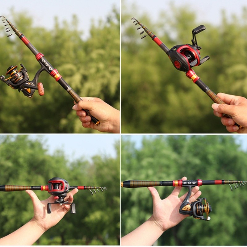 Telescopic Fishing Rods Spinning Casting Rod Carbon Fiber Rod Bass Ultra Light
