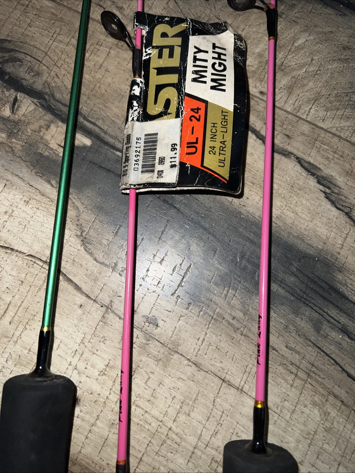 (3) Master Mighty Mity 24″ Ice Fishing Rods Ultra Light Never Used Pink Lady