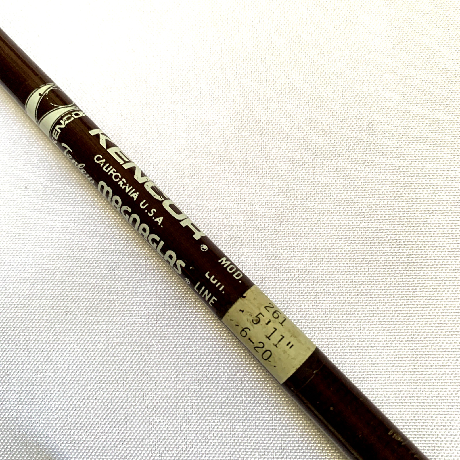 Kencor 261 Tenlew Magnaglas 5’11” Two Sections 6-20Lb Casting Fishing Rod USA