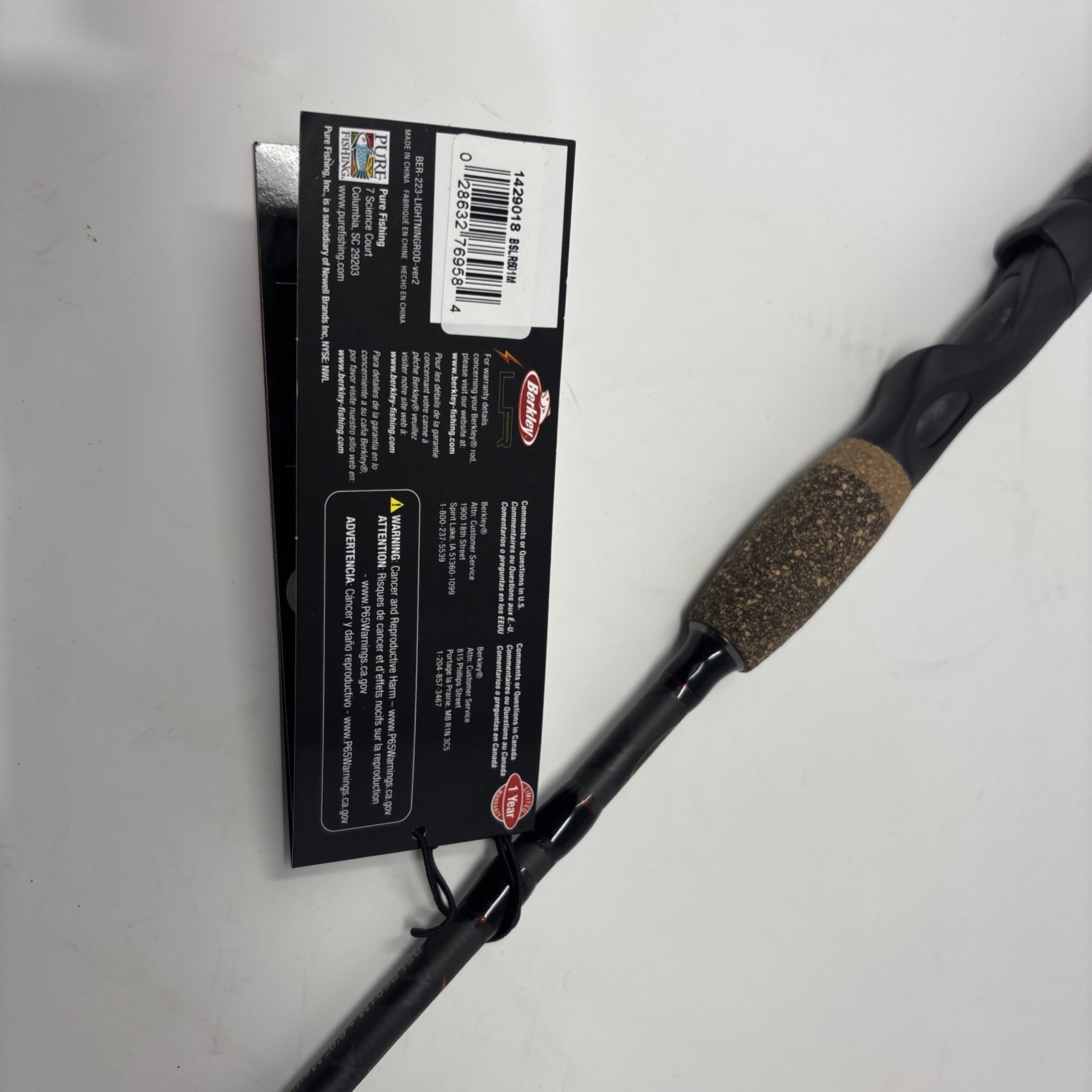 Berkley 1429018 BSLR601M 6 ft Spinning Lightning Rod brand new