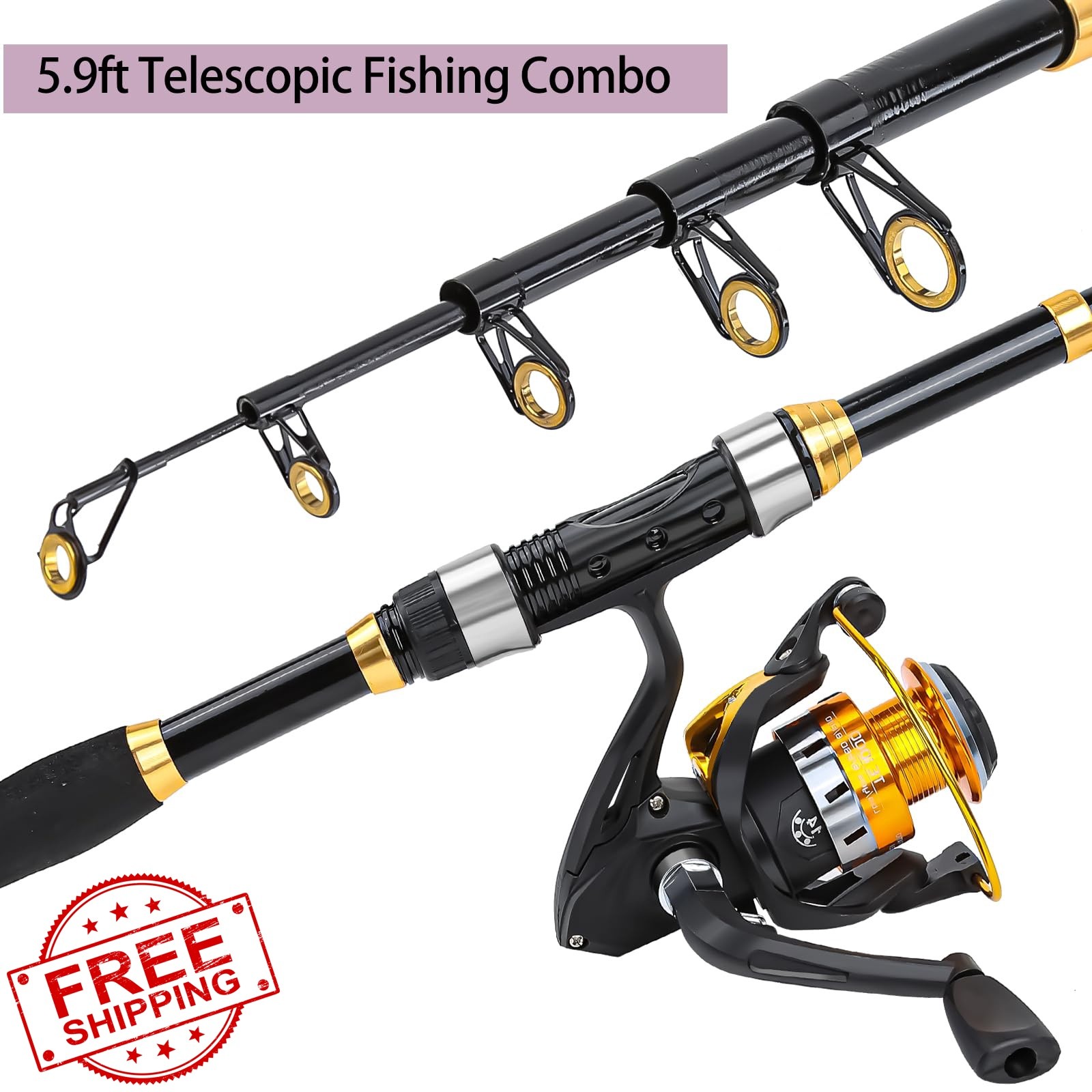 yoilreyl 5.9FT Rod Combo Black/Gold