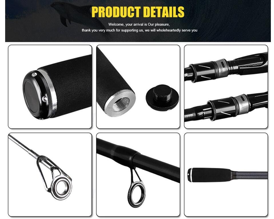 Telescopic Fishing Rod 1.8M-3.6M Carp Carbon Fiber Fishing Pole Spinning Casting