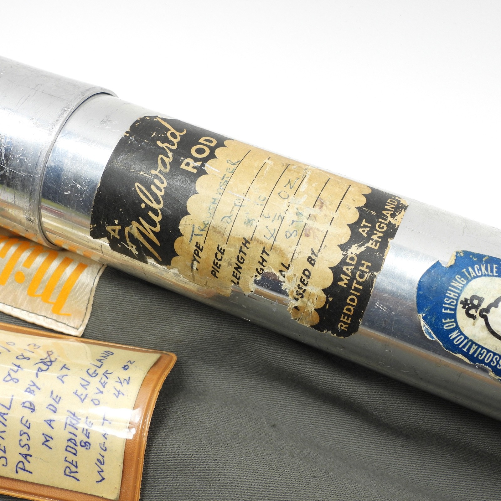 Milwards “Troutmaster” Bamboo Fly Rod. 8’ 10”. 6-7wt. W/ Tube & Sock. England.