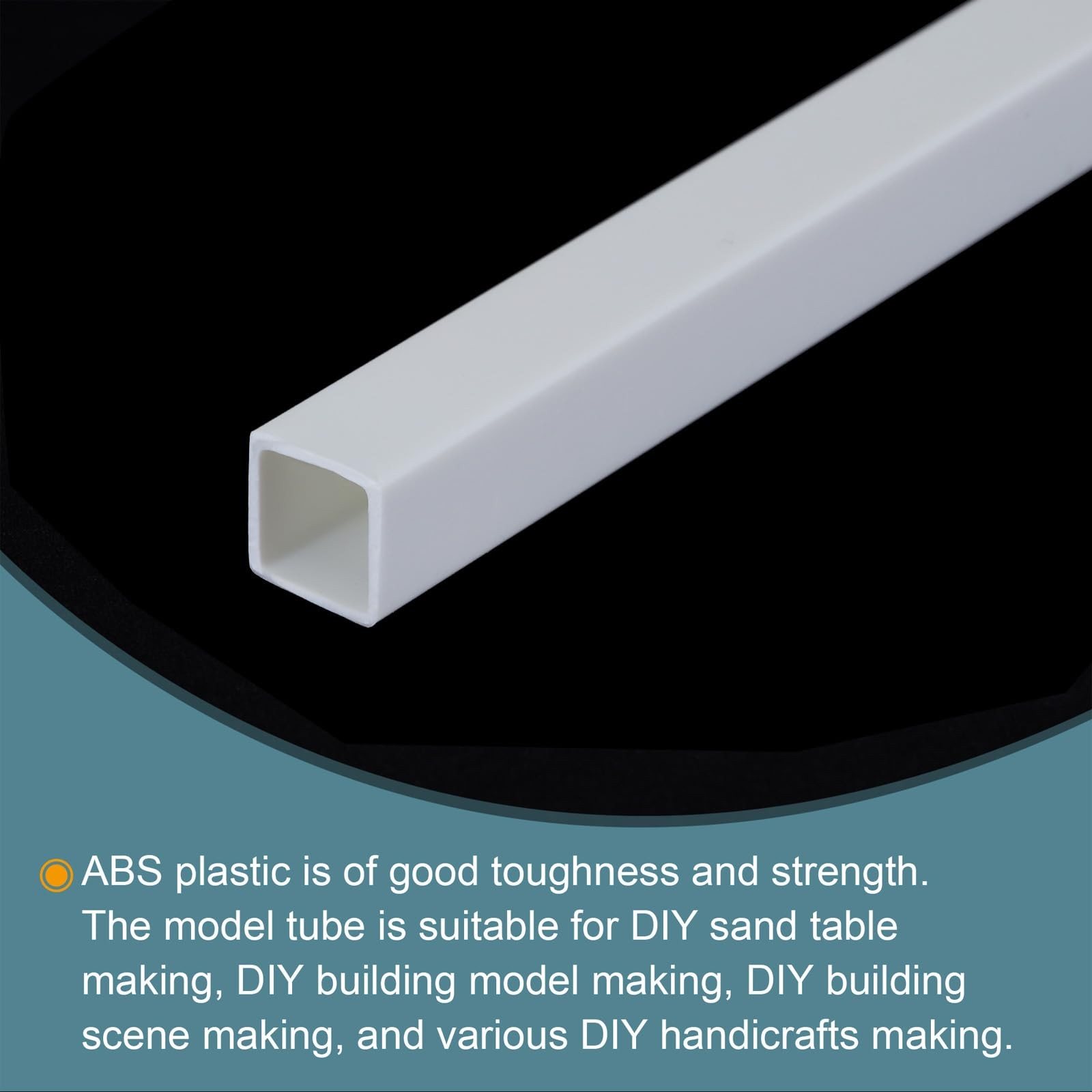 25 PCS White ABS Square Plastic Model Tube 10 Inch 0.39×0.39 Architectural