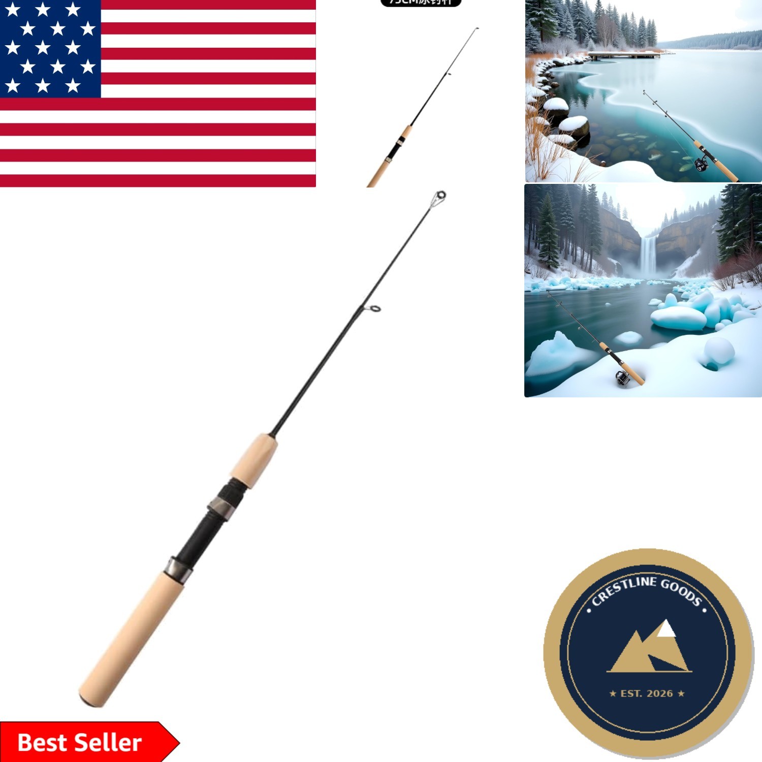 Durable 75cm Telescopic Fishing Pole – Ideal for Spinning and Casting Adventures