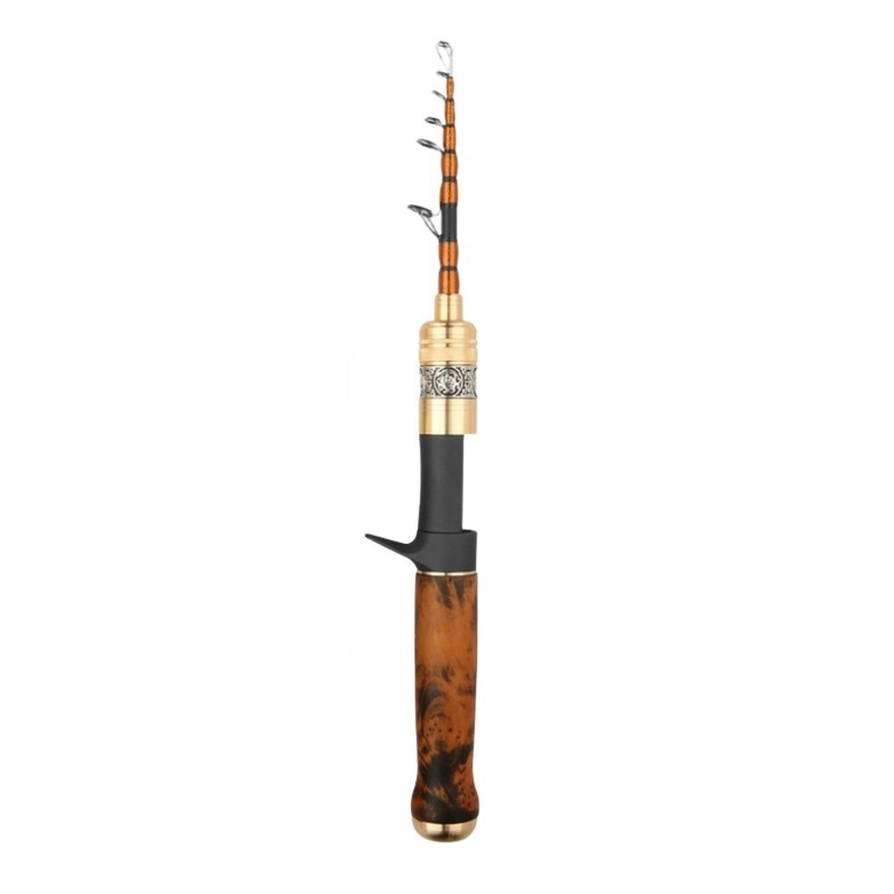 UL Carbon Casting Rod Wood Handle for Small Stream Fishing Collapses 31cm