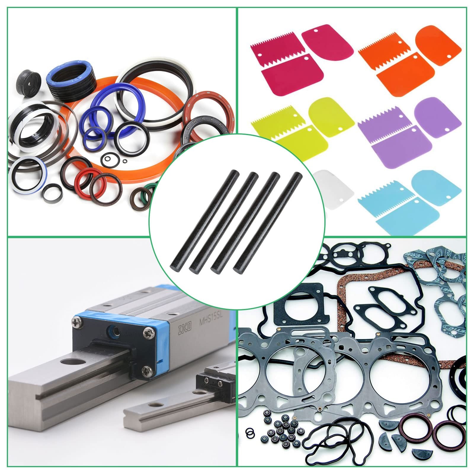 Round Acetal Copolymer Rods 4 Pack 1 Inch Dia 12 Inch Length Plastic Opaque