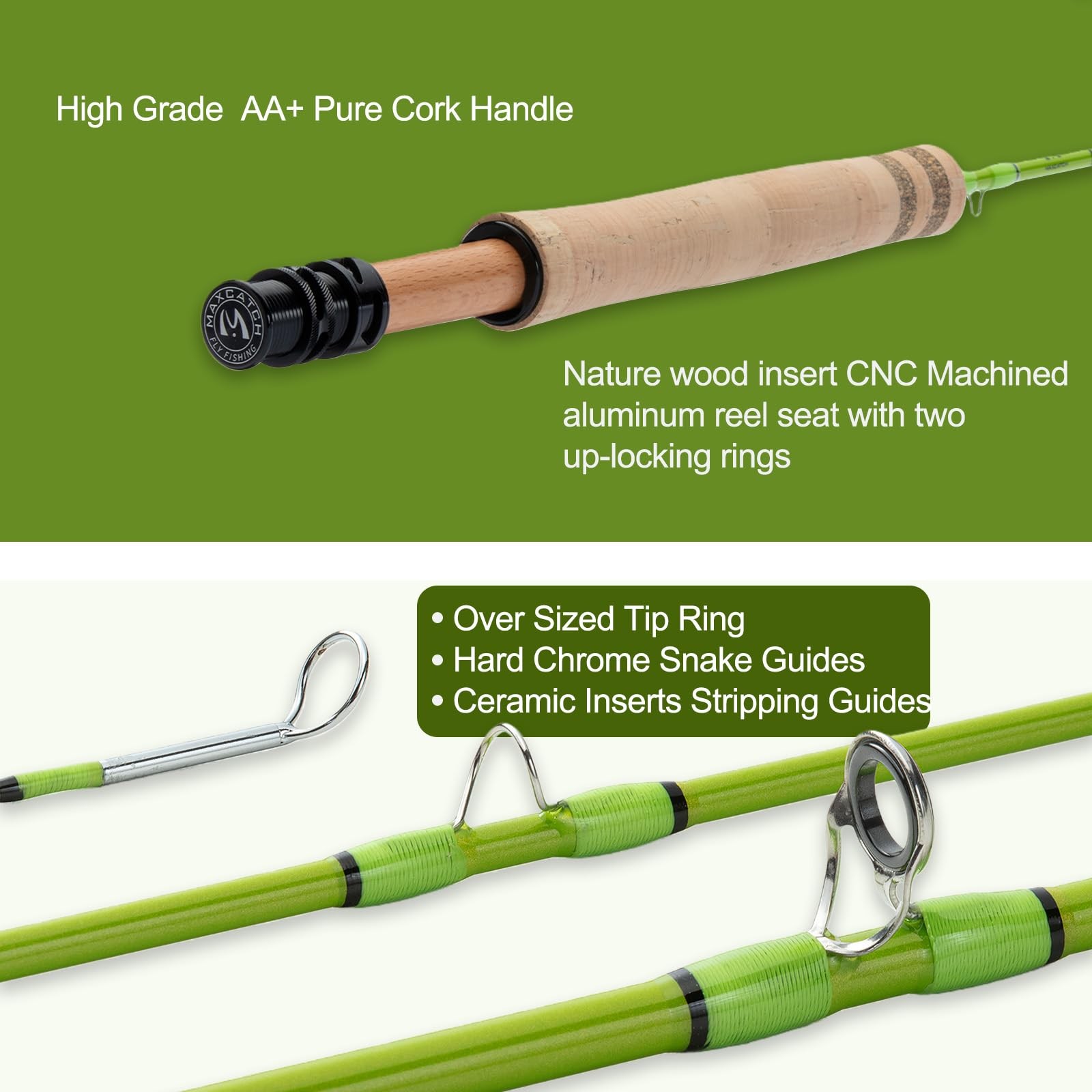 M MAXIMUMCATCH Ultralite X Fly Fishing Rod 6ft 1wt 3pc Cork Handle